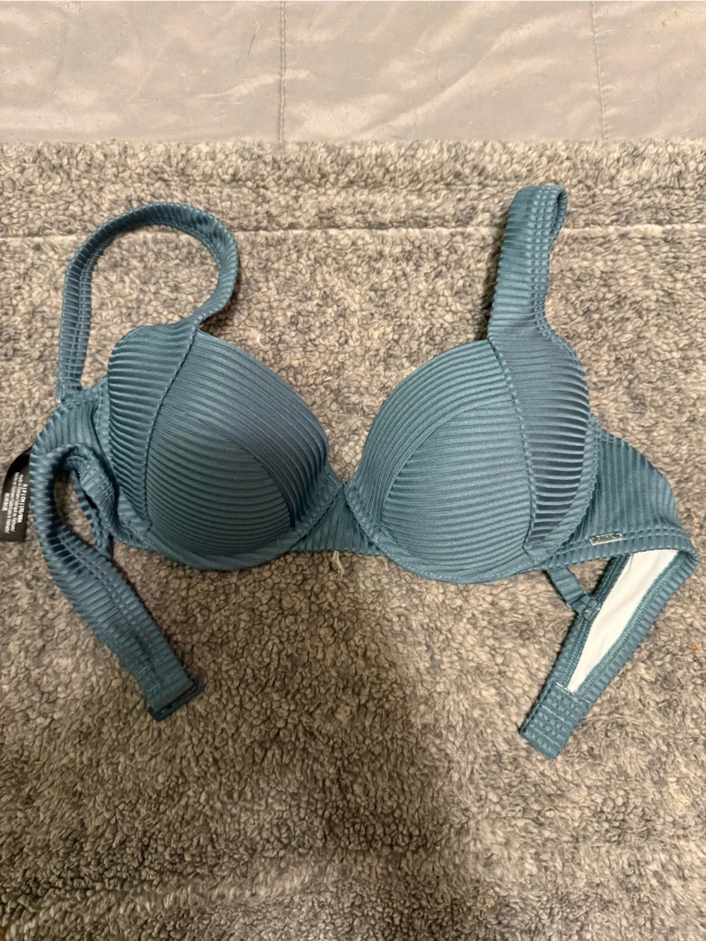 PINK Victoria's Secret Pink and Teal Padded Bikini Top